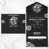 Tot de dood ons scheidt doodshoofd koppige rozen all in one uitnodiging