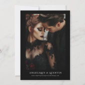 Tot de Dood Ons Scheidt Elegante Goth Save the Dat Kaart (Achterkant)