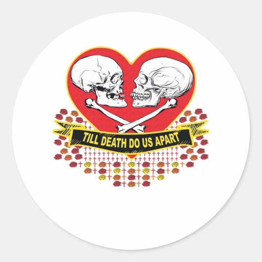 Tot de dood ons scheidt essentieel ronde sticker (Voorkant)