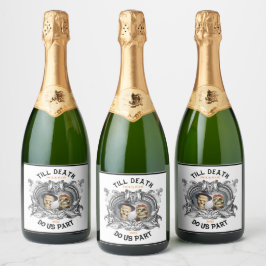 Tot de dood ons scheidt Eten en Drinken Label Set Sparkling Wijnetiket