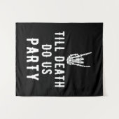Tot de dood ons scheidt feest achtergrond skelet z wandkleed (Voorkant (horizontaal))