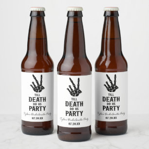 Tot de Dood Ons Scheidt Feest Skelet Bachelorette  Bier Etiket