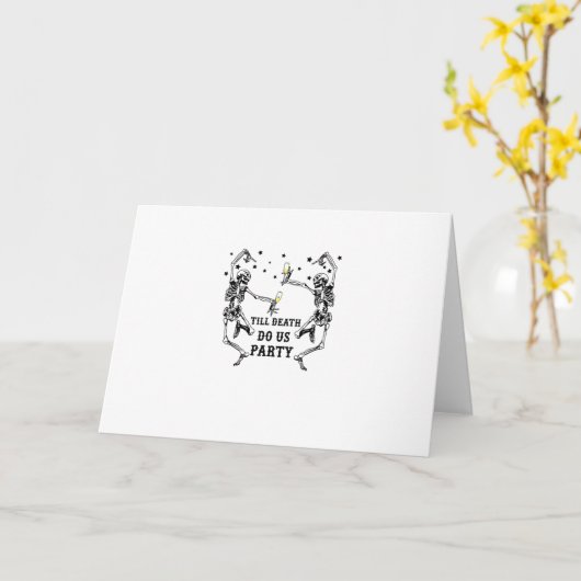 Tot de dood ons scheidt feest Skelet bruidsmeisje  Kaart (Gele Bloem)