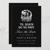 Tot de Dood Ons Scheidt Funeral Goth Save The Date Kaart (Voorkant / Achterkant)