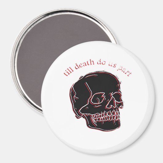 Tot de dood ons scheidt - Glitch Schedel Met Grapp Magneet (Voorkant / Achterkant)