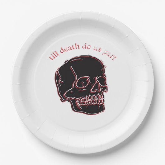 Tot de dood ons scheidt - Glitch Skull met grappig Papieren Bordje (Voorkant)