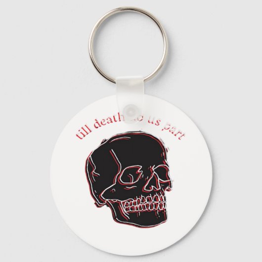 Tot de dood ons scheidt - Glitch Skull met grappig Sleutelhanger (Voorkant)