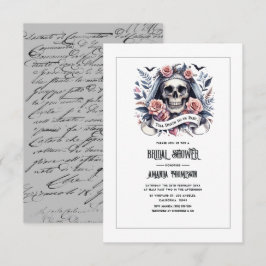 "Tot de dood ons scheidt" Goth Bridal Shower Kaart