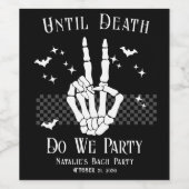 Tot de Dood Ons Scheidt: Goth Huwelijk Meisje Fees Wijn Etiket (Enkel label)