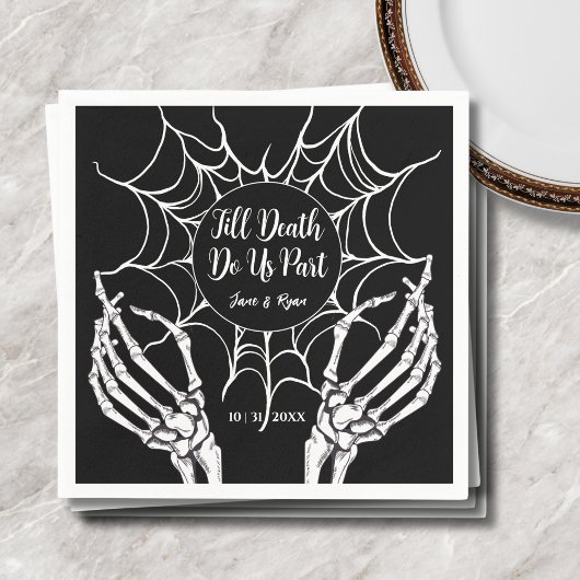 Tot de dood ons scheidt | Gothic Black HalloWeddin Servet