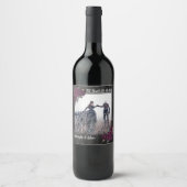 Tot de dood ons scheidt Gothic Rose Save the Date Wijn Etiket (Voorkant)