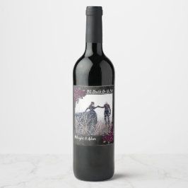 Tot de dood ons scheidt Gothic Rose Save the Date Wijn Etiket