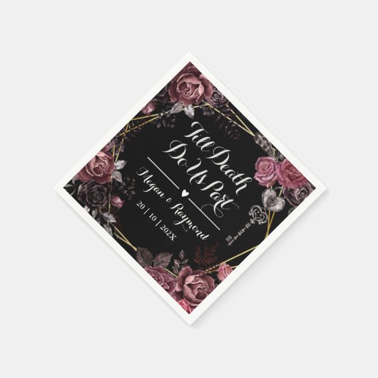 Tot de dood ons scheidt | Gothic Zwart Donker Brui Servet (Hoek)