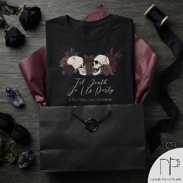 Tot de Dood Ons Scheidt Gothische Trouwfeest T-shirt