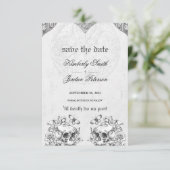 Tot de Dood ons Scheidt Gotische Bruiloft Zwart &  Kaart (Staand voorkant)