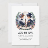 "Tot de dood ons scheidt" Gotische foto Save The Date (Voorkant)