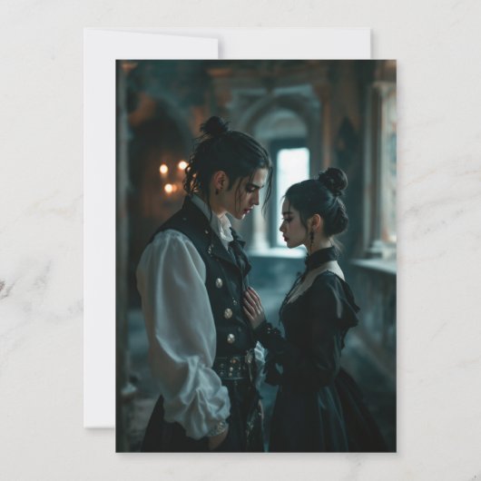 "Tot de dood ons scheidt" Gotische foto Save The Date (Achterkant)