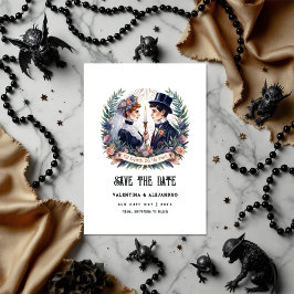 "Tot de dood ons scheidt" Gotische foto Save The Date