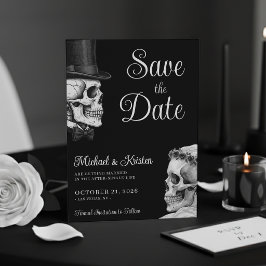 Tot de dood ons scheidt gotische schedels zwarte t save the date