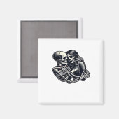 Tot de dood ons scheidt - Gotische skeletkoppel ku Magneet (Voorkant / Achterkant)