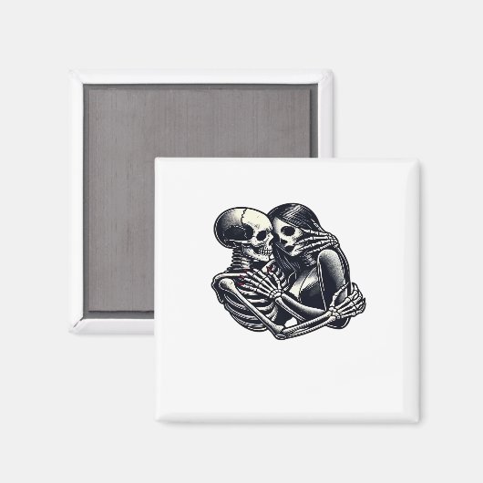 Tot de dood ons scheidt - Gotische skeletkoppel ku Magneet (Voorkant / Achterkant)