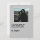 "Tot de dood ons scheidt" Gotische trouwfoto Bedankkaart (Achterkant)