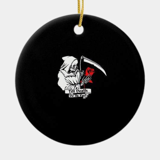 Tot de dood ons scheidt - Grim Reaper Love Keramisch Ornament (Voorkant)