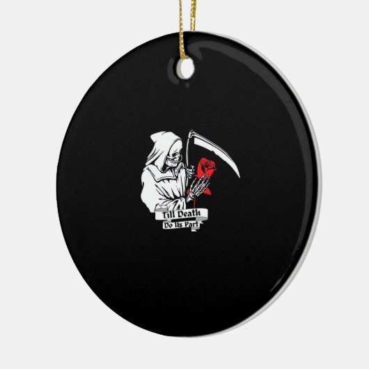 Tot de dood ons scheidt - Grim Reaper Love Keramisch Ornament (Links)