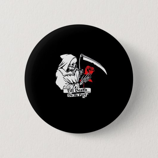 Tot de dood ons scheidt - Grim Reaper Love Ronde Button 5,7 Cm (Voorkant)