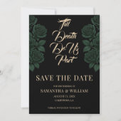 Tot de Dood Ons Scheidt Groene Rozen Bruiloft Save The Date (Voorkant)
