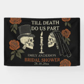 Tot de Dood Ons Scheidt Halloween Bruidsborrel Spandoek (Horizontaal)