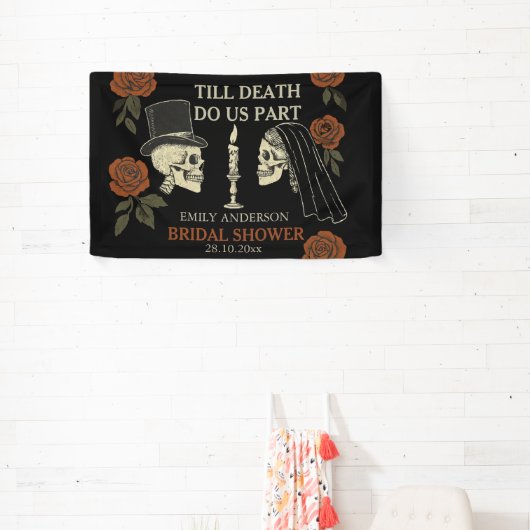 Tot de Dood Ons Scheidt Halloween Bruidsborrel Spandoek (Insitu)