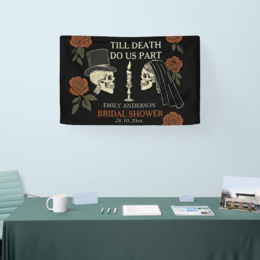 Tot de Dood Ons Scheidt Halloween Bruidsborrel Spandoek (Beurs)