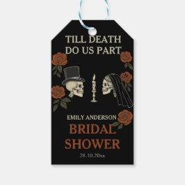 Tot de dood ons scheidt Halloween Bruidsdouche  Cadeaulabel