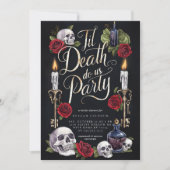 Tot de Dood Ons Scheidt Halloween Bruidsfeest Kaart (Voorkant)