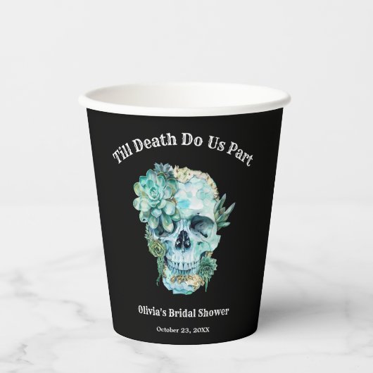 Tot de dood ons scheidt Halloween Bruidsfeest Papieren Bekers (Voorkant)