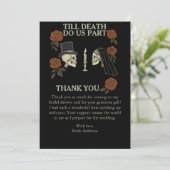Tot de dood ons scheidt Halloween Bruidsmeisjesfee Bedankkaart (Staand voorkant)