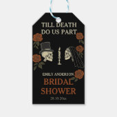 Tot de dood ons scheidt Halloween Bruidsmeisjesfee Cadeaulabel (Voorkant)