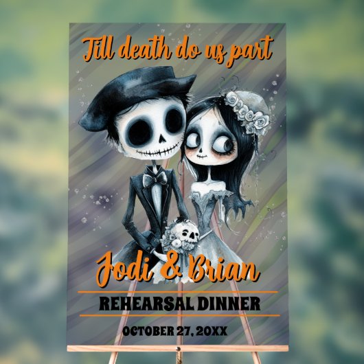 Tot de dood ons scheidt Halloween-bruiloft Acryl Bord (Neutraal)