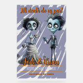 Tot de dood ons scheidt Halloween bruiloft Acryl Bord (Voorkant)