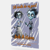 Tot de dood ons scheidt Halloween bruiloft Acryl Bord (Hoek)