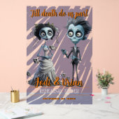 Tot de dood ons scheidt Halloween bruiloft Acryl Bord (Huwelijk)