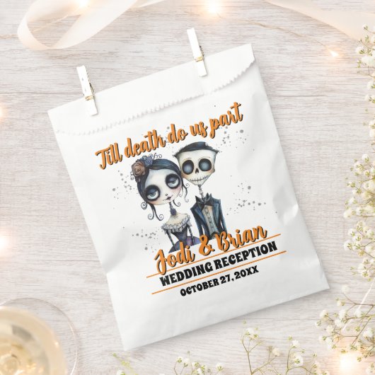 Tot de Dood Ons Scheidt Halloween Bruiloft Bedankzakje (Geknipt)