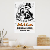 Tot de dood ons scheidt Halloween bruiloft hangend Poster (Keuken)