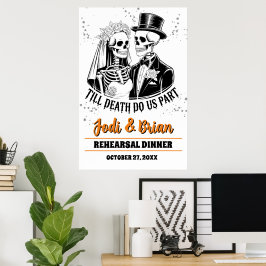 Tot de dood ons scheidt Halloween bruiloft hangend Poster