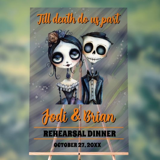 Tot de Dood Ons Scheidt Halloween Bruiloft Welkom Acryl Bord