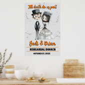 Tot de dood ons scheidt Halloween bruiloft welkom Poster (Keuken)