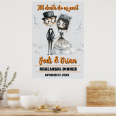 Tot de dood ons scheidt Halloween bruiloft welkom Poster (Keuken)