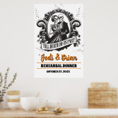 Tot de dood ons scheidt Halloween bruiloft welkom Poster (Keuken)