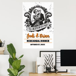 Tot de dood ons scheidt Halloween bruiloft welkom Poster